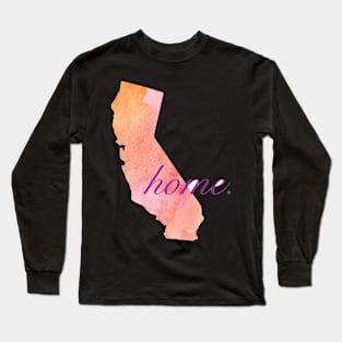 California Home Watercolor Pink Orange Long Sleeve T-Shirt